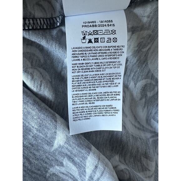 Versace Leafy Baroque Cotton Jersey T-Shirt Black/Gray 3XL 1019460 NWT $625 - Picture 10 of 14